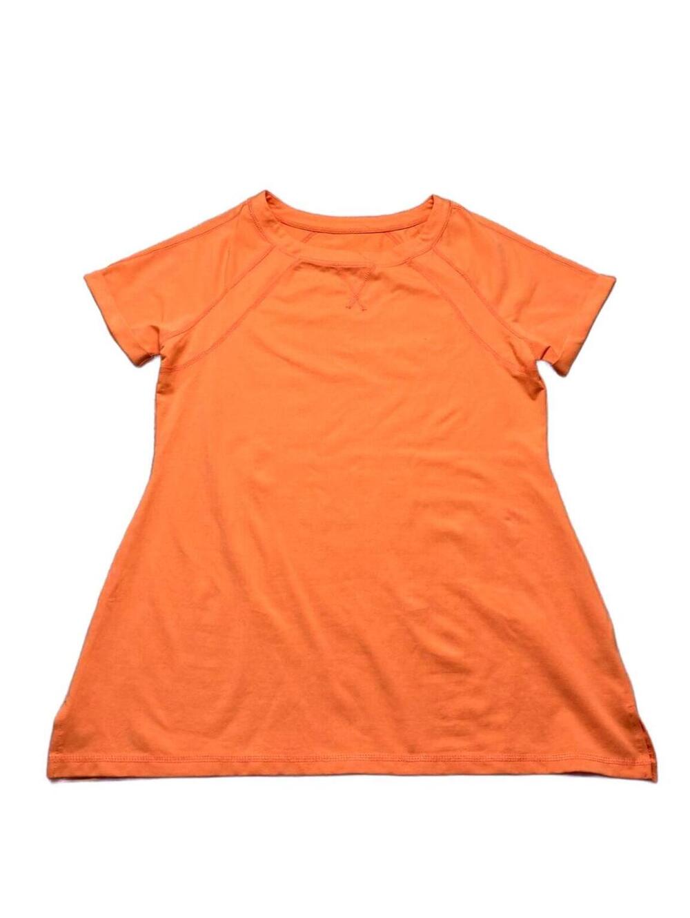 Denim & Co Active Orange Short Sleeve Casual Tunic Style Top Size Large